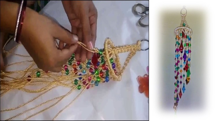 How to make Jhumar at home with macrame |beautiful design| easy step by step.