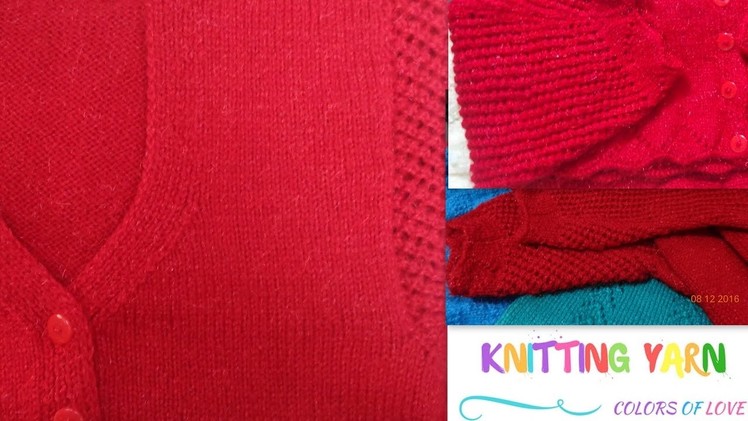 Ladies designed border Red half sweater (Hindi)