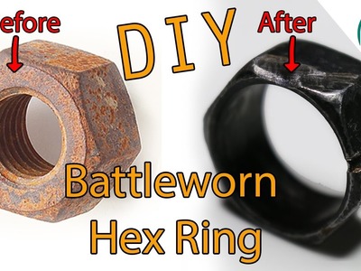 Making a Battleworn Ring out of a Free Rusty Hex Nut (Upcycling!)