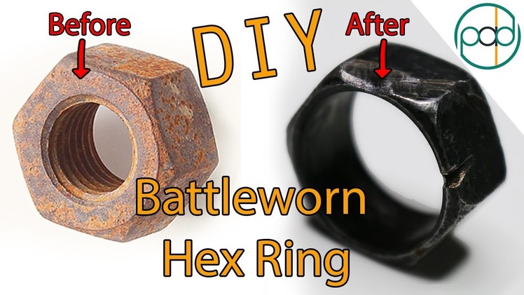 Making a Battleworn Ring out of a Free Rusty Hex Nut (Upcycling!)