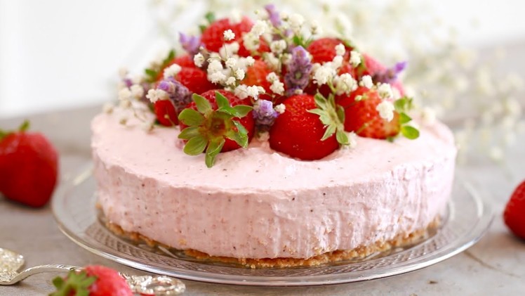 No-Bake Strawberry Cheesecake - Gemma's Bigger Bolder Baking Ep  125
