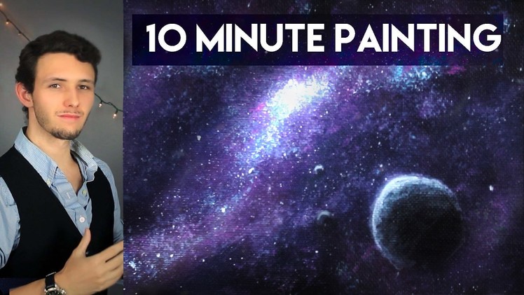 Painting a Galaxy and Stars with Acrylics in 10 Minutes!
