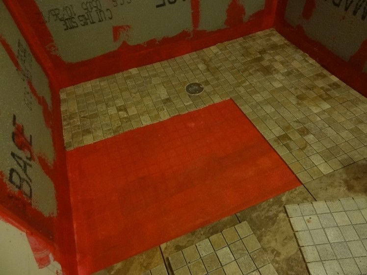 Part (2) How to build and tile curbless ( handycap ) walk -in shower.