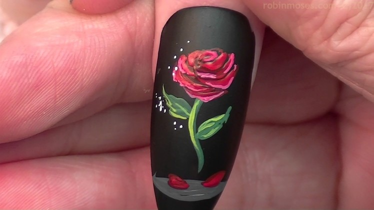 The Enchanted Rose Nails | Beauty and the Beast Nail Art Design Tutorial