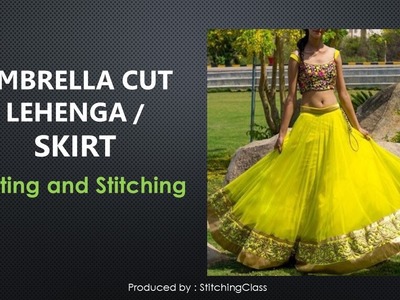 Umbrella Cut Lehenga Cutting and Stitching