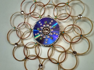 Wall Hanging made out bangles (Best out of waste)