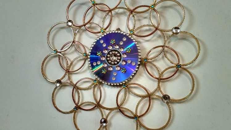 Wall Hanging made out bangles (Best out of waste)