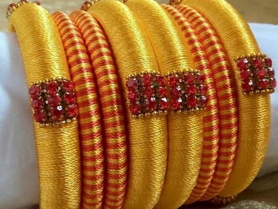 Wrapped silk thread bangles