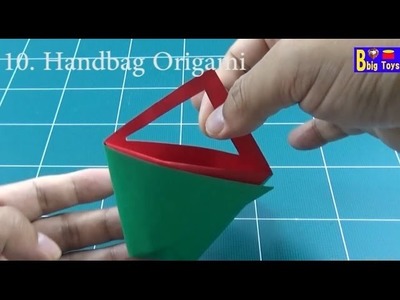 10 How to make origami handbag  Sac à main origami  Torebka origami Bolsa de origami 折り紙ハンドバッグ