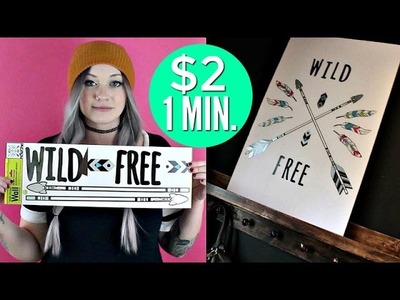 $2 + 1 Minute DIY Challenge | Dollar Tree Wall Art |  Laci Jane