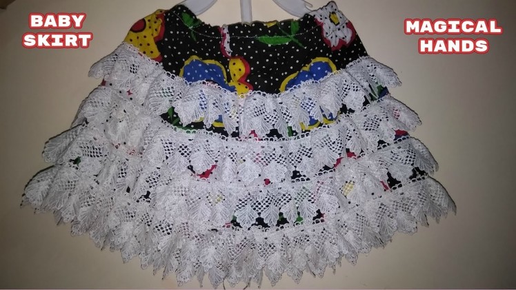 Baby skirt.make baby skirt at home.easy hindi tutorial.diy.magical hands