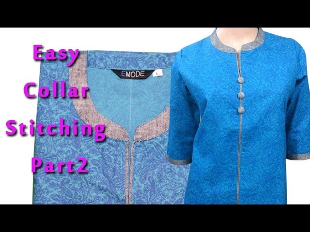 Best ever Round collar kurti tutorial ,china collar,kurti cutting  explained DIY part2 Hindi