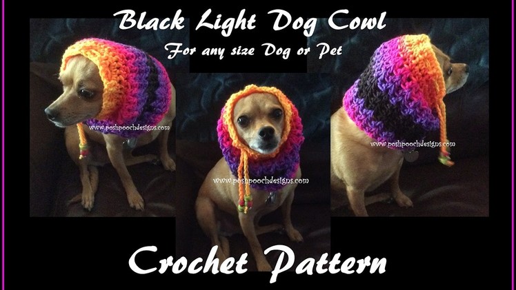 Black Light Dog Cowl Crochet Pattern