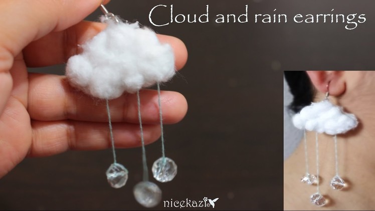 Cloud and rain earrings: How to make