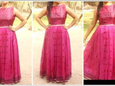 Convert Old Saree Into Long Gown Dress | DIY