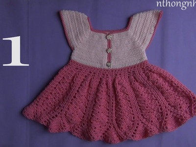 Crochet baby dress tutorial - Pattern 3 (1.3)