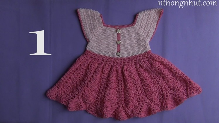 Crochet baby dress tutorial - Pattern 3 (1.3)