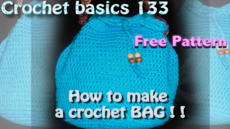 Crochet Basics# 133 Spring Cinch Purse By K.Jolie Beginner Project New Cotton Yarn Bag
