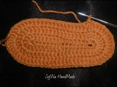Crochet Bootie Sole. DIY baby booties crochet.Olesya