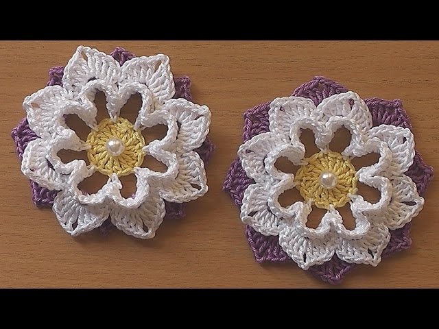 Crochet Flower  VERY EASY Tutorial #3