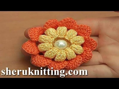 Crochet Flower With Popcorn Stitches Tutorial 115