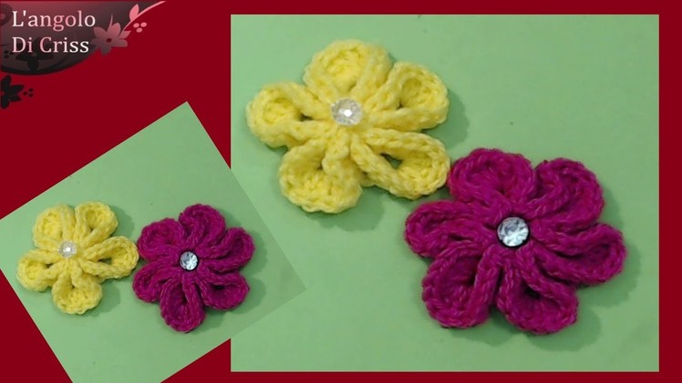 Crochet Kanzashi flower - tutorial in english step by step
