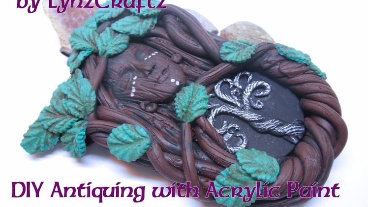 DIY Antiquing with Acrylic Paint on Polymer Clay tutorial