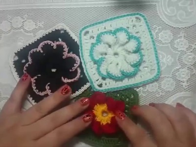 DIY CROCHET SQUARE FLOWER QUADRADO DE FLOR MUITO FACIL