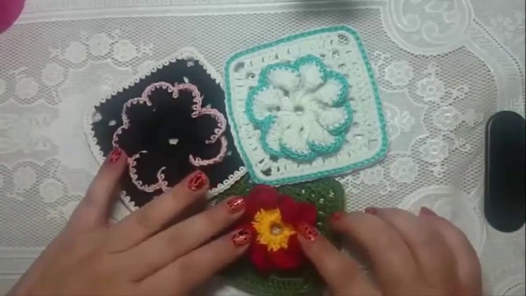 DIY CROCHET SQUARE FLOWER QUADRADO DE FLOR MUITO FACIL