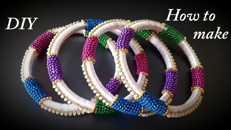 DIY || making of multicolour silk thread bangles || easy and simple || handmade Tutorial