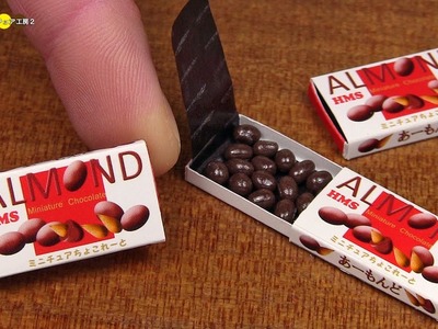 DIY meiji Style Miniature Almond Chocolate (Fake food)　アーモンドチョコレート風ミニチュアお菓子作り