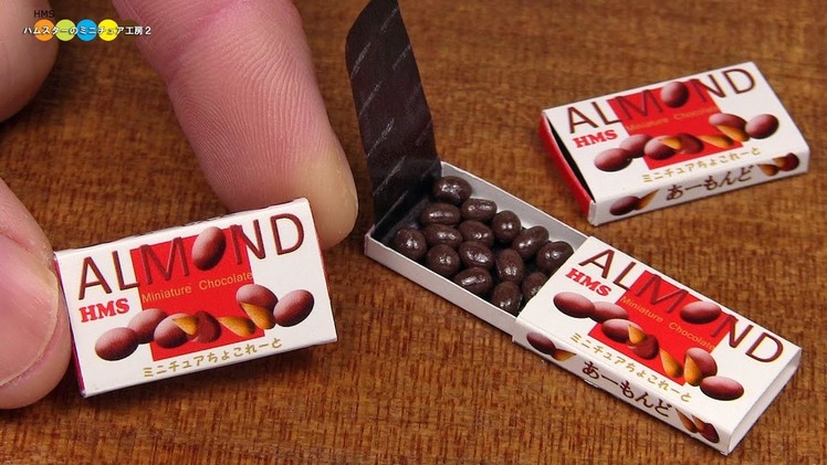 DIY meiji Style Miniature Almond Chocolate (Fake food)　アーモンドチョコレート風ミニチュアお菓子作り