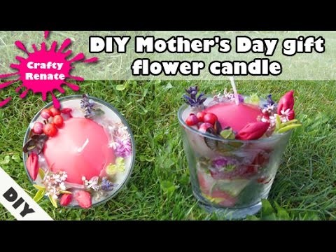 DIY Mother's Day gift - scented flower candle