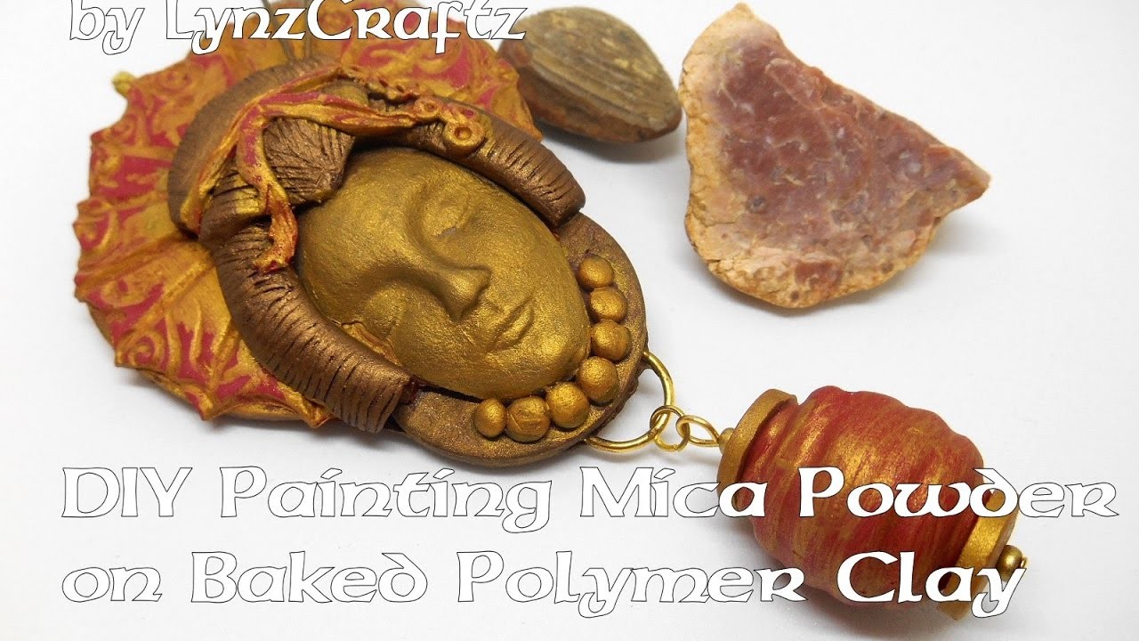 DIY Painting with Mica Powders on baked Polymer Clay tutorial