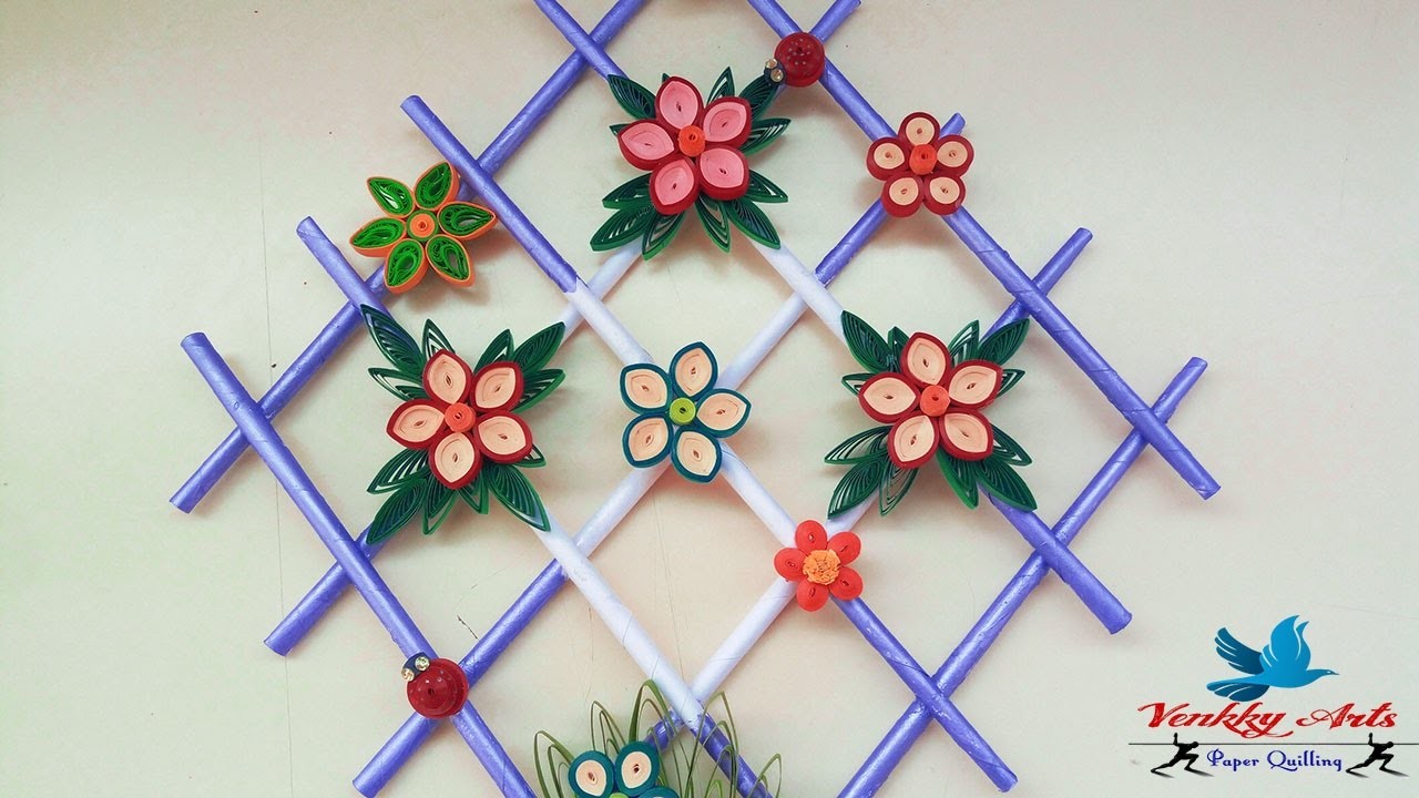 DIY Paper Quilling Wall Hangers for Room Decoration, Paper Quilling Art