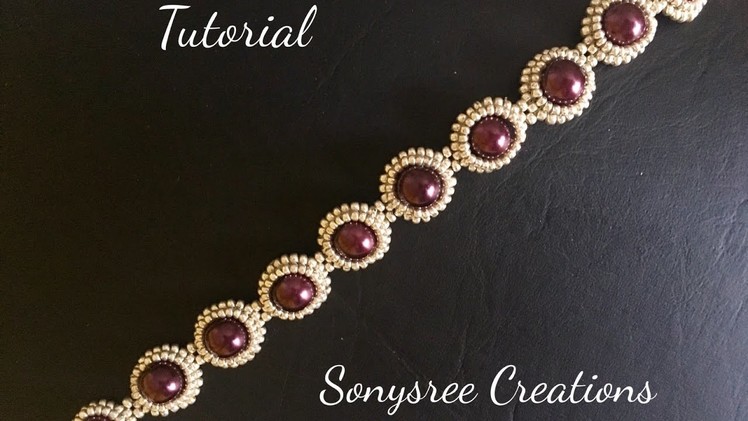 DIY pearl beaded bracelet(simple and elegant) square Stitch