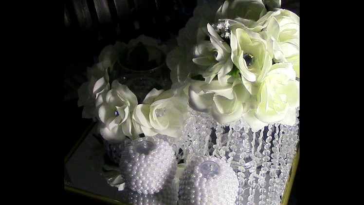 DIY: Three Piece Pearls and Crystals Center Piece DIY Wedding Series Week 3