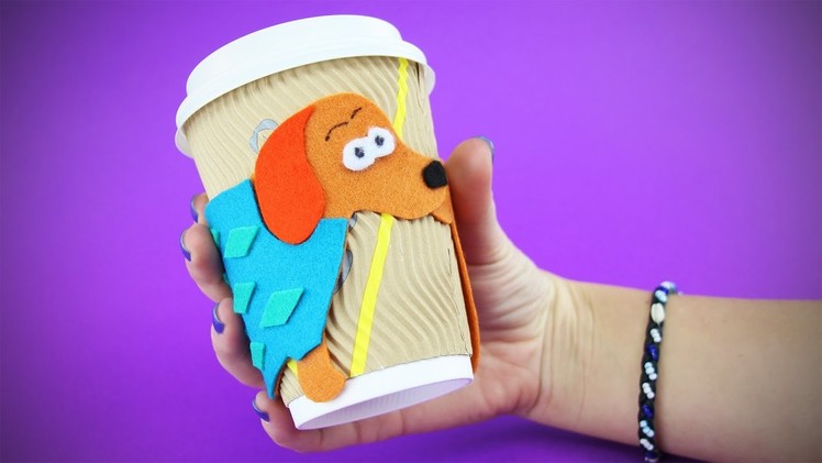 Funny Sausage Dog Cup Cozy DIY from Felt | Cute Tutorial for Teacup or Coffee