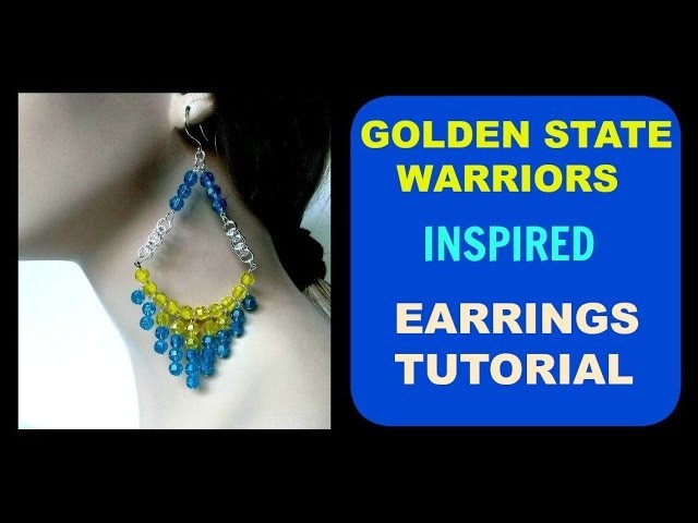 GOLDEN STATE WARRIORS INSPIRED BEADED CHAINMAILLE EARRINGS TUTORIAL | DIY | STEP-BY-STEP