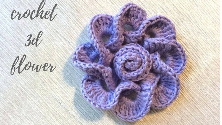 How To Crochet A 3D Flower #1