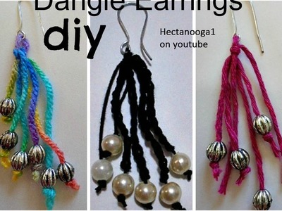 HOW TO CROCHET Easy Boho DANGLE EARRINGS, crochet jewelry.  Just in time for mother's day!