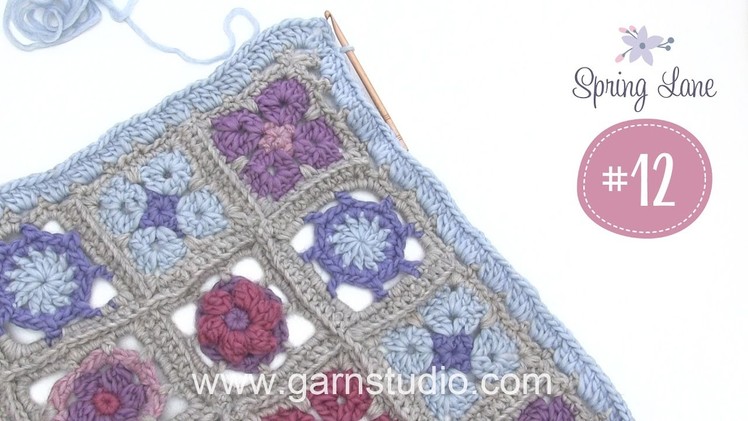 How to crochet the 12th clue to the DROPS Mystery blanket Spring Lane - Edge
