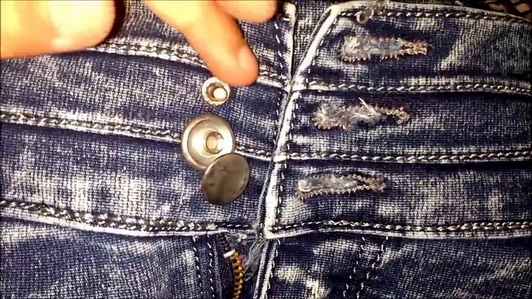 HOW TO FIX BROKEN JEANS  BUTTON NO-SEW