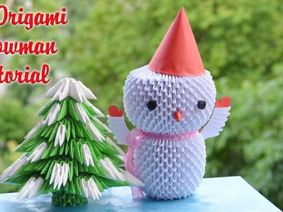 HOW TO MAKE 3D ORIGAMI SNOWMAN | DIY PAPER SNOWMAN CHRISTMAS DECARATION