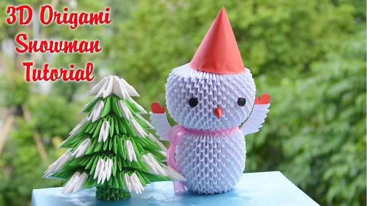 HOW TO MAKE 3D ORIGAMI SNOWMAN | DIY PAPER SNOWMAN CHRISTMAS DECARATION