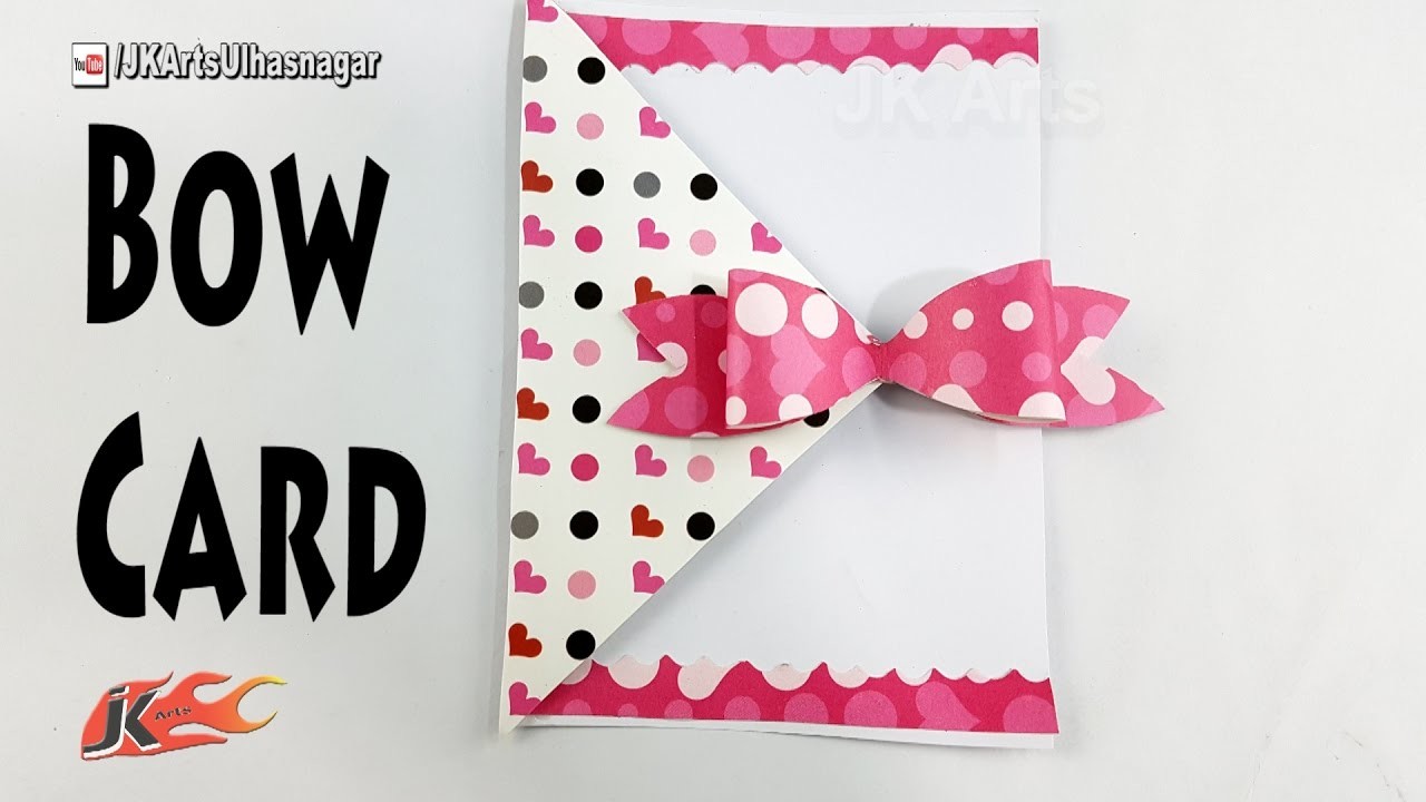 How To Make A Bow Card  | DIY Easy card for Scrapbook pages  | JK Arts 1217