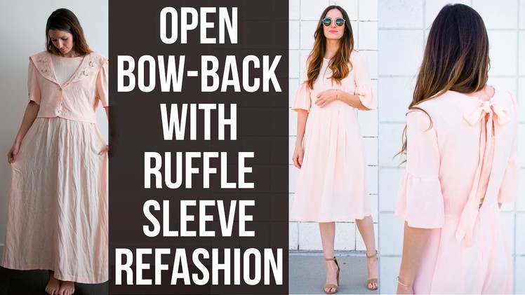 How to make a DIY ruffle sleeve dress with open bow back (DIY bridesmaid dress idea!)