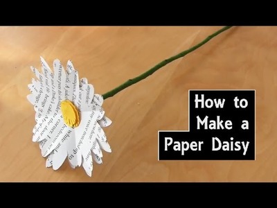 How to Make a Paper Daisy with a Wire Stem | DIY Flower Craft using Book Pages | Wedding Bouquet