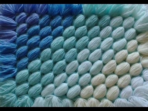 How to make a pom pom blanket  - Diagonal blanket - from your scrap balls of wool