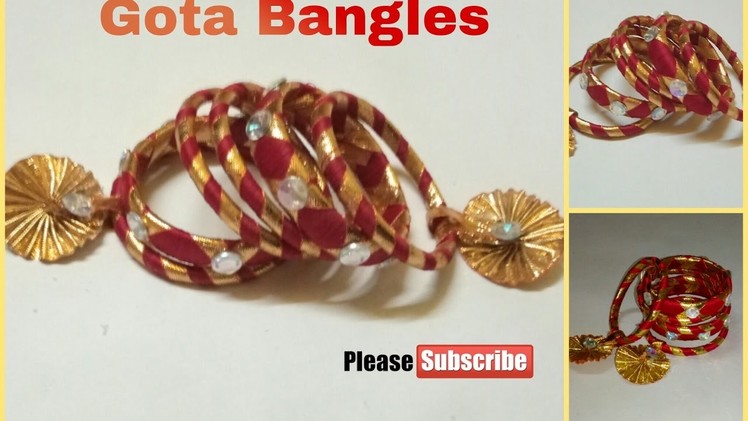 How to make gota Bangles | gota jewellery 2017 | silk thread bangles letest design